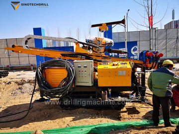Głębokość otworu 130m Hydrauliczna wiertnica / wiertnica gąsienicowa